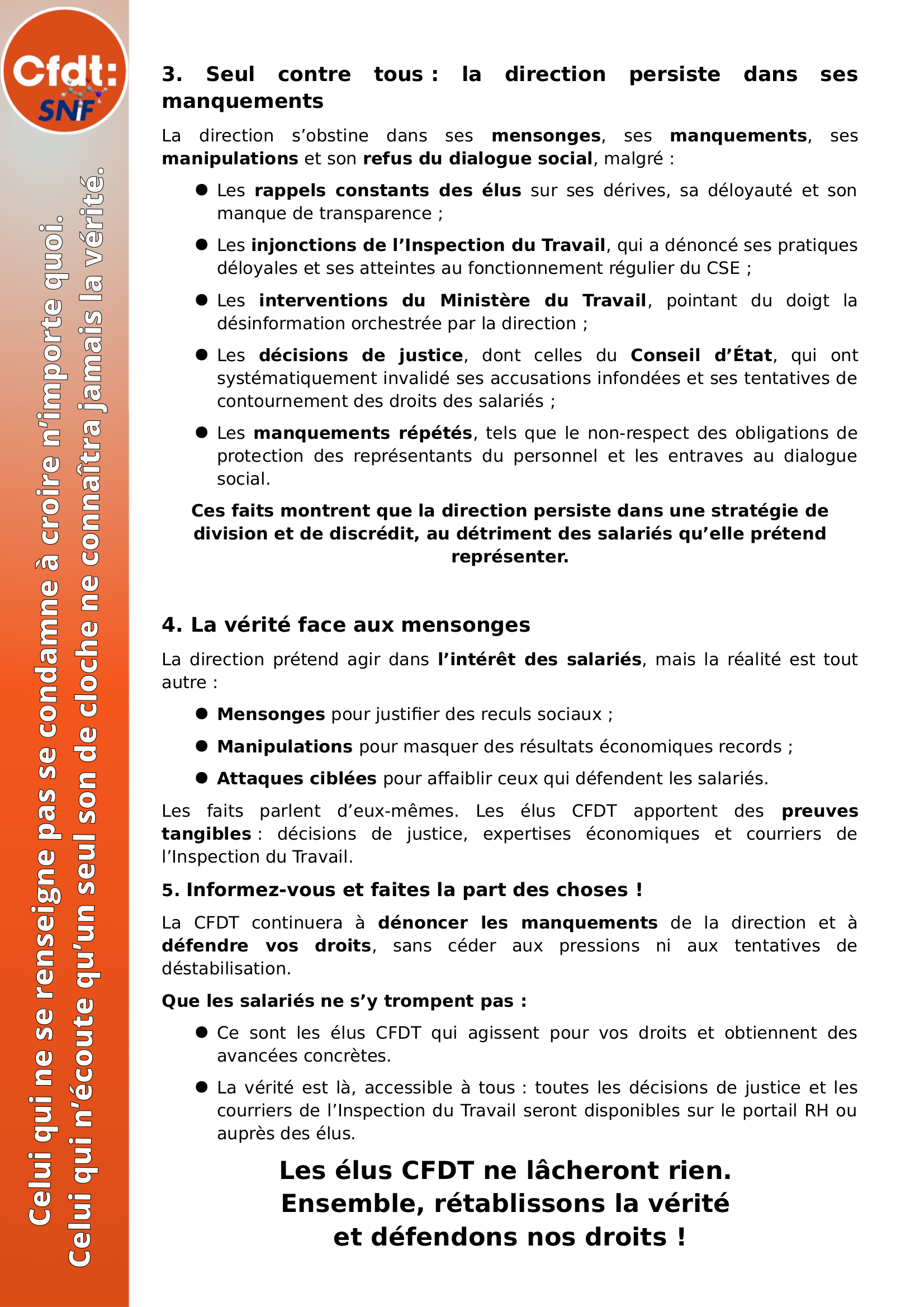 2024 1216 tract CFDT Mensonges Manipulations Dénigrements P2